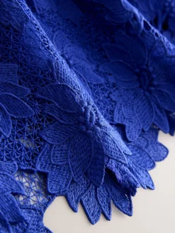 Bleu cobalt - Robe occasion en dentelle (3-16ans)