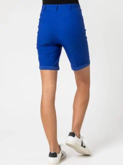 Bleu cobalt - Short Roman extensible à revers