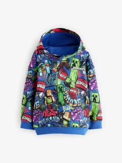 Bleu cobalt - Sweat-shirt à capuche Minecraft (3-16ans)