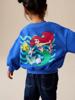 Bleu cobalt - Sweat-shirt Col rond The Little Mermaid (3mois à7ans)