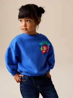 Bleu cobalt - Sweat-shirt Col rond The Little Mermaid (3mois à7ans)