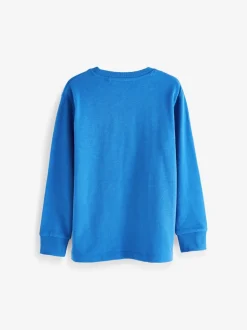 Bleu cobalt - T-shirt confortable à manches longues (3-16 ans)