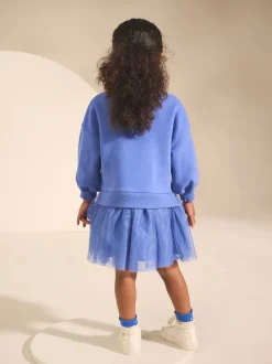Bleu Cœur - Robe de soirée en sweat (3 mois-7 ans)