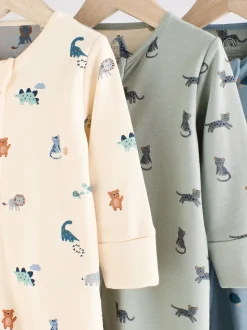 Bleu de sarcelle - Lot de 3 dors-bien zippés imprimés bébé (0mois-3ans)