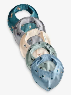 Bleu de sarcelle - 5{Paquet Dribble Bébé 100% Coton BIBS