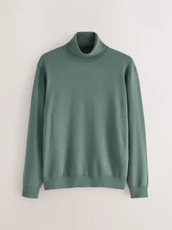 Bleu de sarcelle - Polo EDIT en maille à manches longues et col roulé