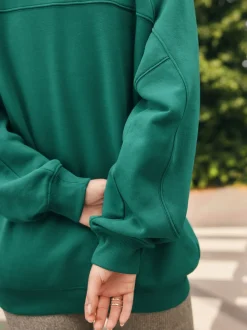 Bleu de sarcelle - Sweat-shirt épais décontracté à Col rond