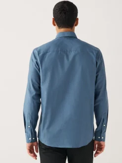 Bleu Denim - Ajustement régulier - Chemises Oxford boutonnées Easy Iron