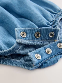 Bleu Denim - Ensemble de barboteuses Bébé Bloomer 2 pièces avec collants (0mois-3ans)