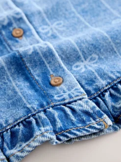 Bleu Denim - Gilet sans manches en Denim avec nœud (3-16ans)