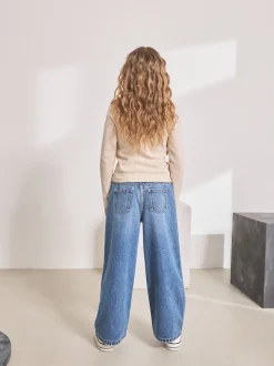 Bleu denim moyen - Jeans à jambe large (3-16ans)