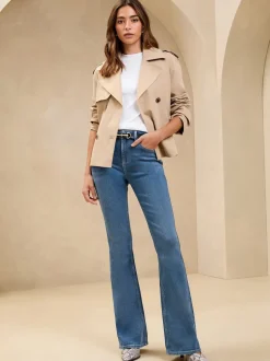 Bleu délavage moyen - Jean évasé taille moyenne