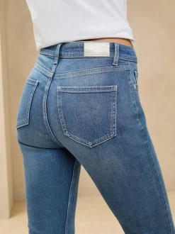 Bleu délavage moyen - Jean évasé taille moyenne