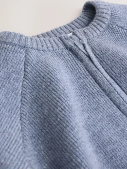 Bleu en maille - Cardigan pour bébé (0mths-2yrs)