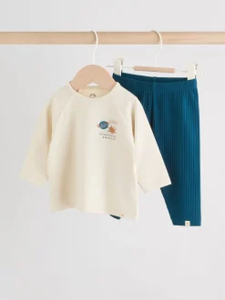 Bleu espace - Ensemble haut et legging bébé 2 pièces (0mois-3ans)