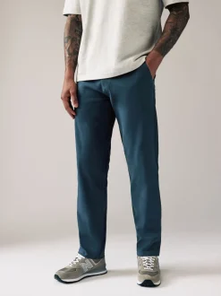 Bleu foncé - Ajustement droit - Pantalon chino stretch