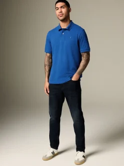 bleu foncé - Ajustement régulier - Polo Manches courtes Pique