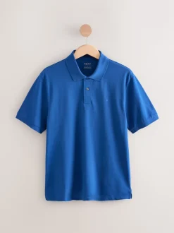 bleu foncé - Ajustement régulier - Polo Manches courtes Pique