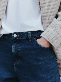 Bleu foncé - Coupe ample - délavé vintage Denim Jeans