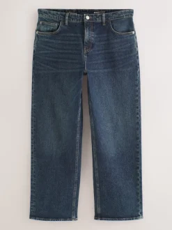 Bleu foncé - Coupe ample - délavé vintage Denim Jeans