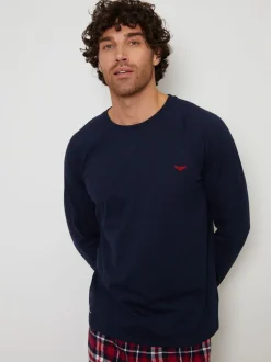 bleu foncé - Ensemble pyjama Threadbare Blend manches longues