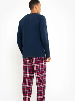bleu foncé - Ensemble pyjama Threadbare Blend manches longues
