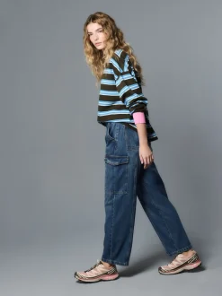 bleu foncé - Jean charpentier droit cheville