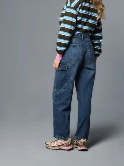 bleu foncé - Jean charpentier droit cheville