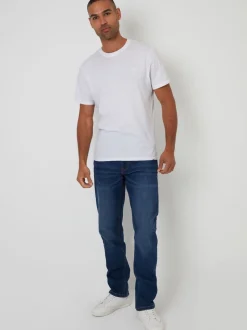 bleu foncé - Jean droit Threadbare stretch