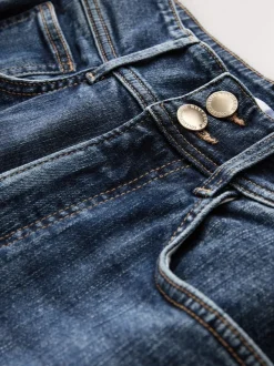 bleu foncé - Jean extensible Ample taille haute