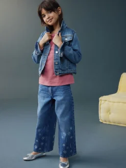 bleu foncé - Jean large avec ornements thermiques (3-16ans)