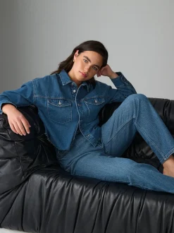 bleu foncé - Jean mom Hourglass Comfort colonne extensible