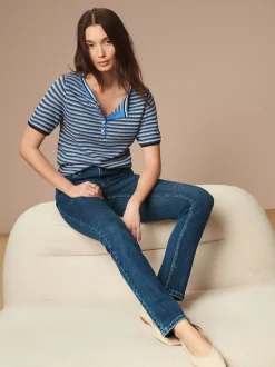 bleu foncé - Jean slim super doux