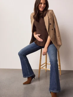 bleu foncé - Jean évasé en denim de grossesse