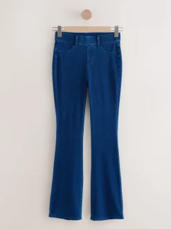bleu foncé - Leggings bootcut en jersey à carreaux
