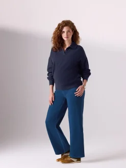 bleu foncé - Leggings de grossesse amples en denim