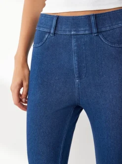 bleu foncé - Leggings longs en denim de jersey