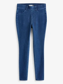 bleu foncé - Leggings longs en denim de jersey