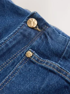 bleu foncé - N Premium Jean Ample Extensible à poche haute avec poche plaquée