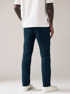 Bleu foncé - Slim Fit (Slim Fit) - Pantalon chino stretch