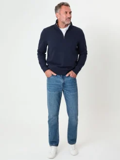 bleu foncé - Sweat-shirt Saltwell à col zippé