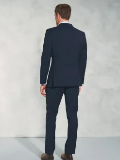 Bleu foncé - Veste de costume habillé lavable en laine mélangée Brook Taverner