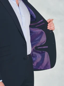 Bleu foncé - Veste de costume habillé lavable en laine mélangée Brook Taverner