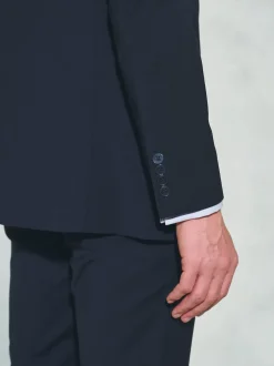 Bleu foncé - Veste de costume habillé lavable en laine mélangée Brook Taverner