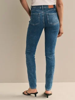 Bleu foncé de denim - Jean skinny super doux