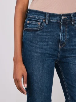 Bleu foncé de denim - Jean bootcut Extensible taille Milieu