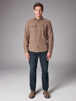 Bleu foncé lavé - Straight Fit Classic Jeans extensibles