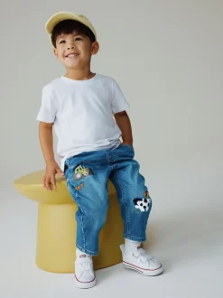 Bleu foncé Personnage Ferme - Jean ample à enfiler (3mois-7ans)