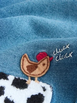 Bleu foncé Personnage Ferme - Jean ample à enfiler (3mois-7ans)