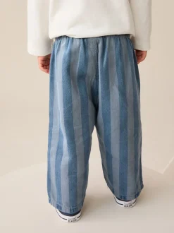 Bleu foncé rayé - Pantalon large à enfiler (3mois-7ans)